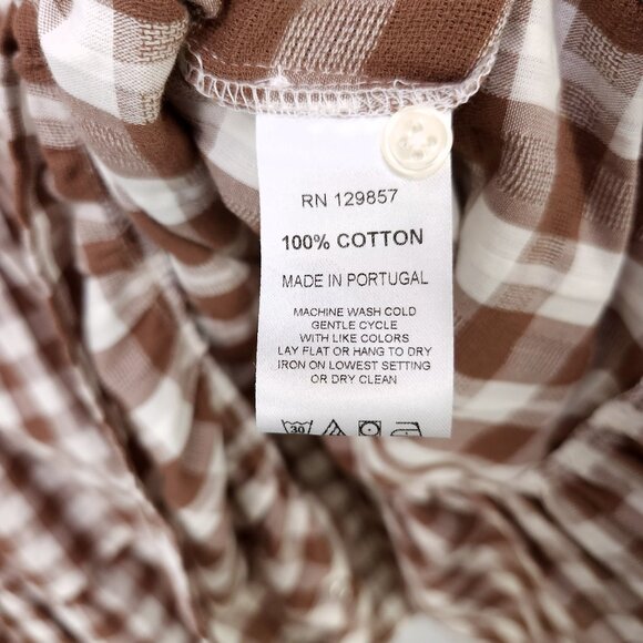 The Shirt by Rochelle Behrens Babydoll Shirt Dress Small Snap Button Up Plaid - Picture 10 of 14